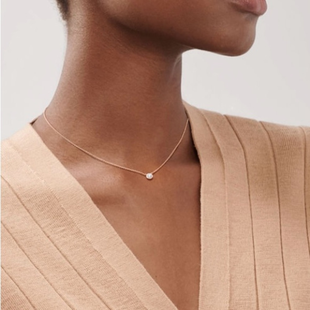 Tiffany and Co By the yard Peretti Natural Diamond yellow gold necklace $1350